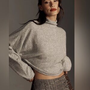 Pilcro Cozy Ribbed Turtleneck Batwing Pullover